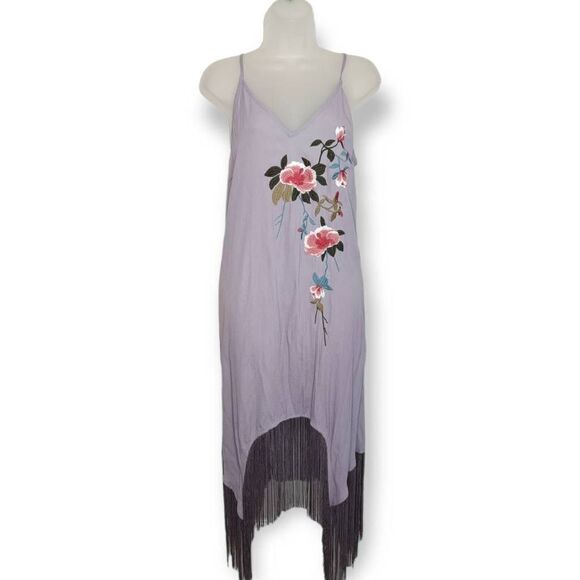 Mustard Seed Boho Floral Embroidered Dress with Fringe size M NWT - Picture 5 of 12